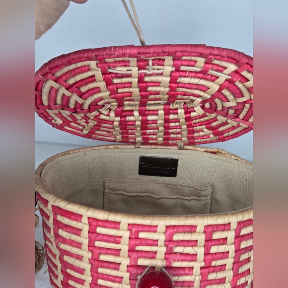 Caterina Mina Stylish 8"x6" Woven Basket Bag From Brazilian Designer - Picture 11 of 16